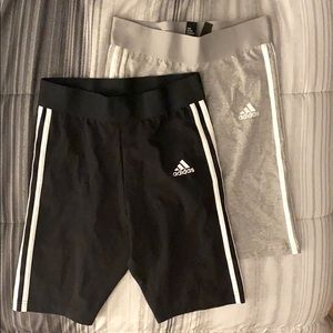 Set of two, Adidas biker shorts.